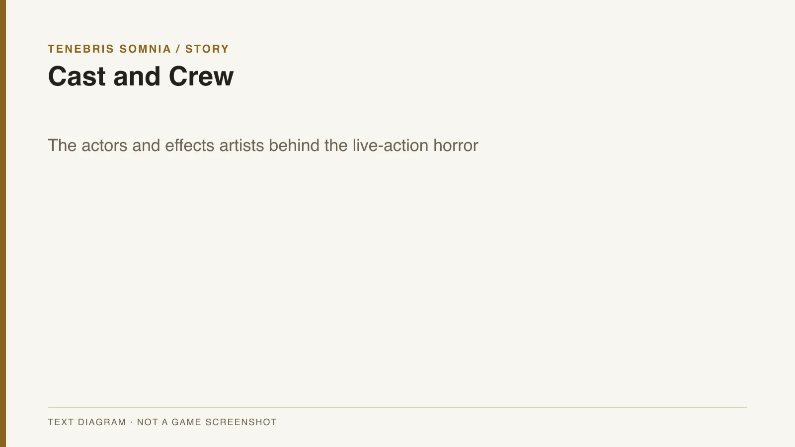 Cast and Crew text overview for Tenebris Somnia