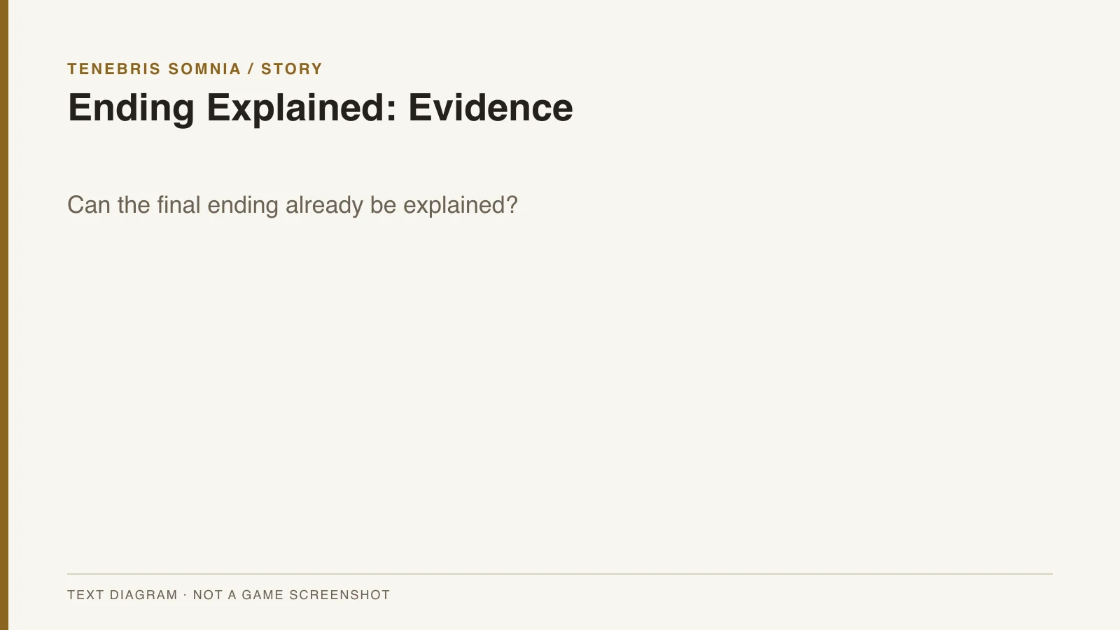 Ending Explained: Evidence text overview for Tenebris Somnia