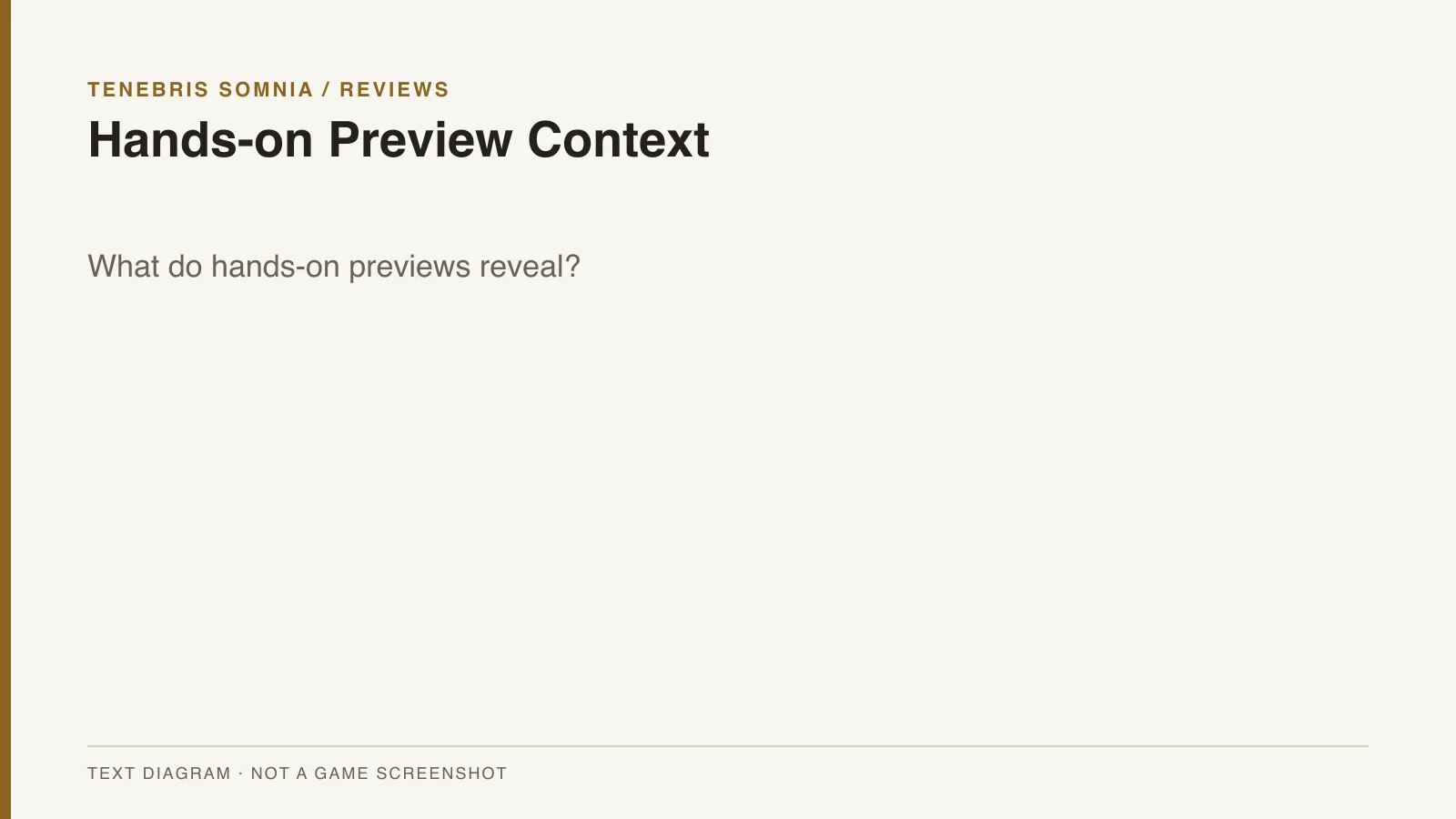 Hands-on Preview Context text overview for Tenebris Somnia
