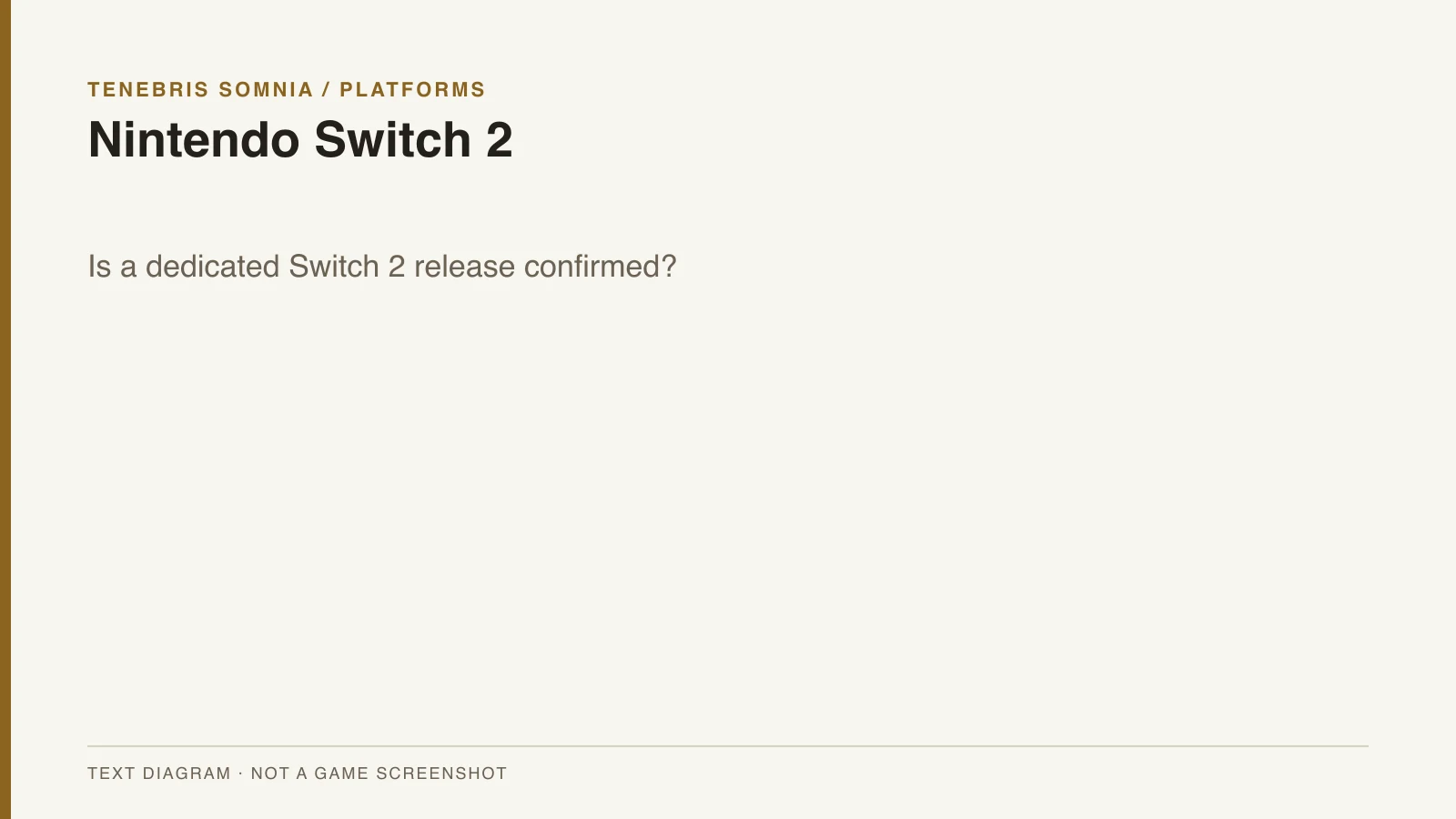 Nintendo Switch 2 text overview for Tenebris Somnia