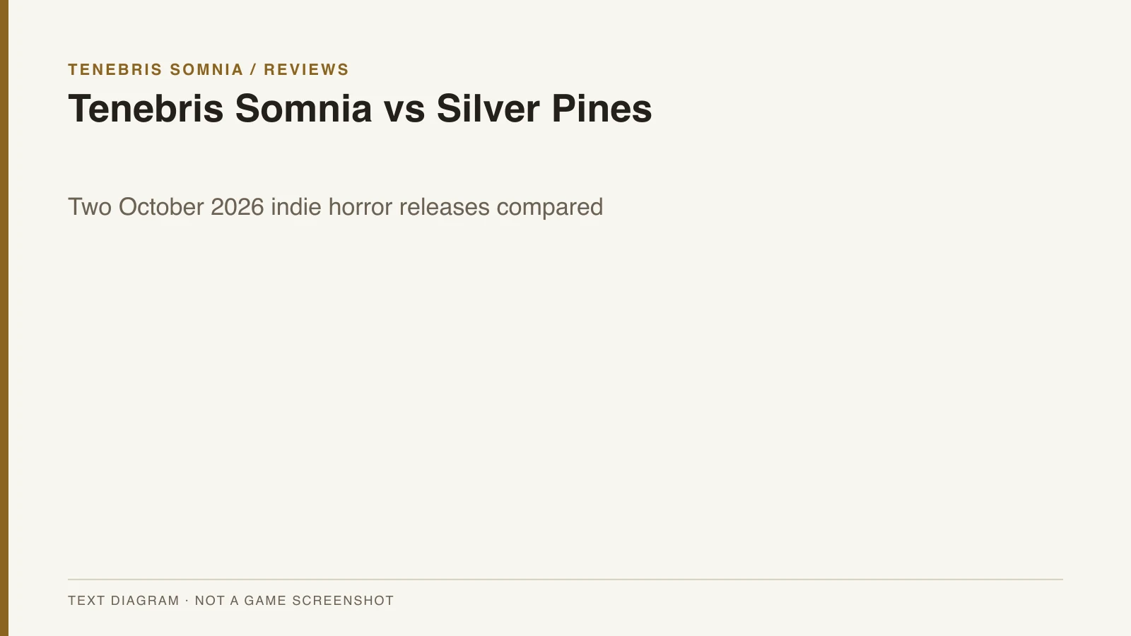 Tenebris Somnia vs Silver Pines text overview